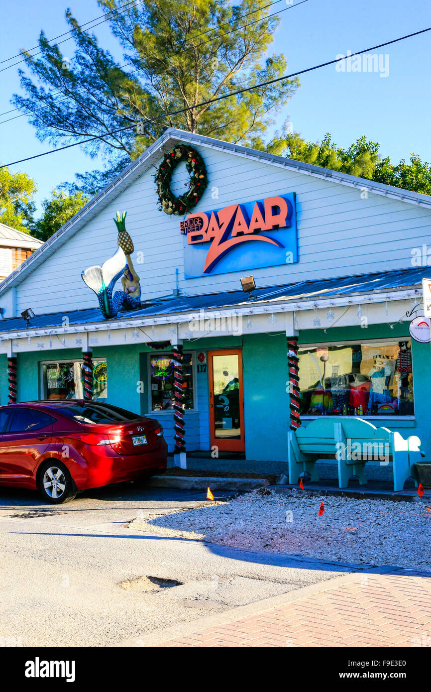 Bridge Street Bazaar at Bradenton Beach on Anna Maria Island FL Stock
