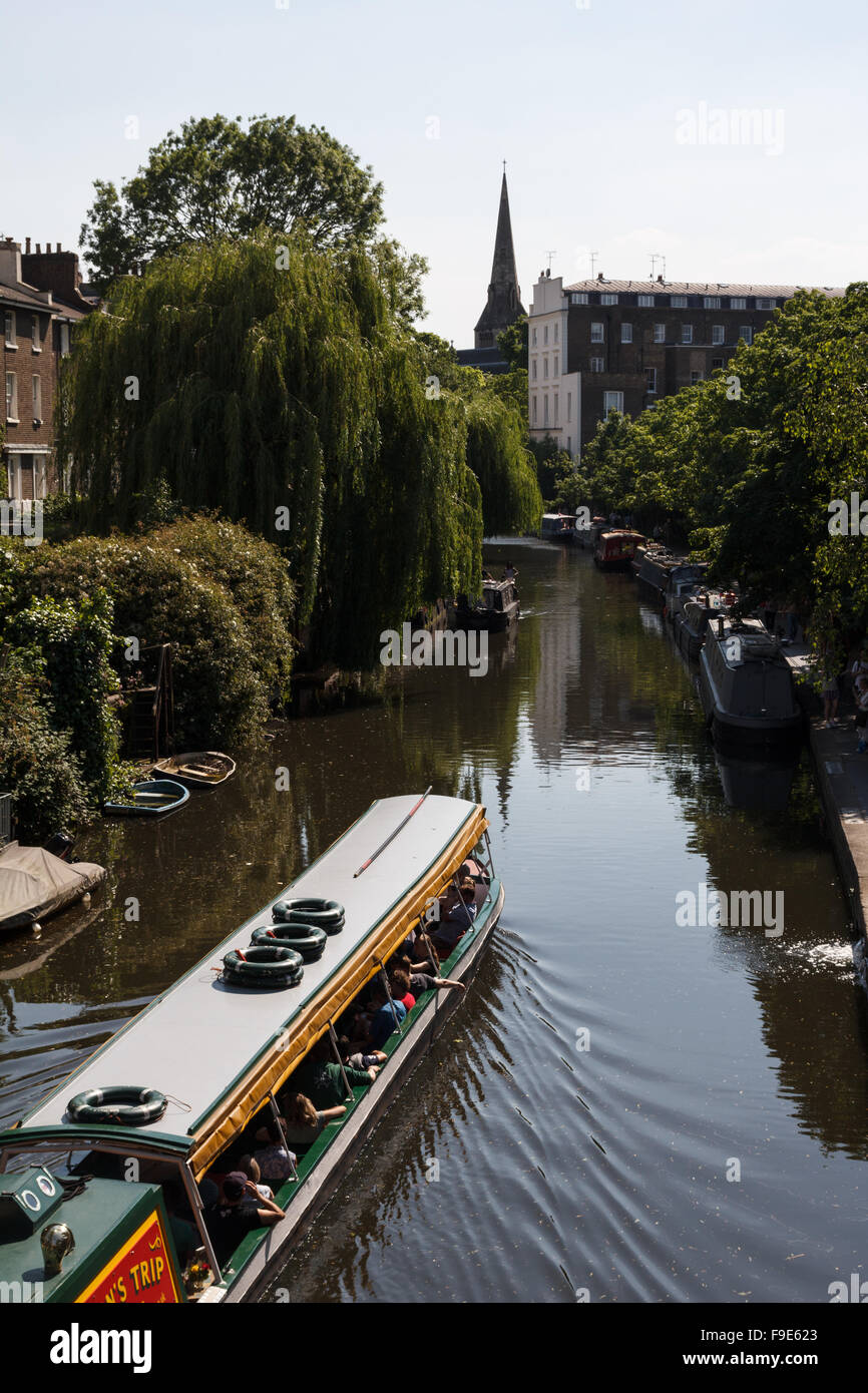 Little Venice Canal and Boats in London Stock Photo