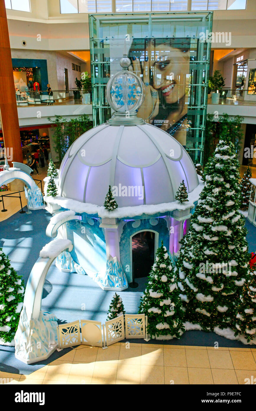 The Christmas Grotto in the University Town Center Mall in Sarasota FL Stock Photo