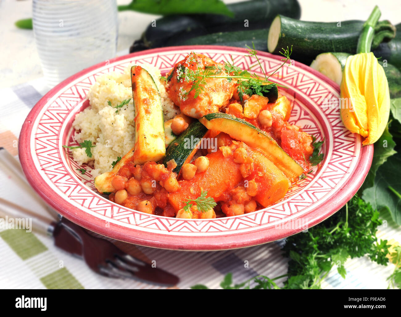 Couscous with Courgette and Chicken Meat Stock Photo Alamy
