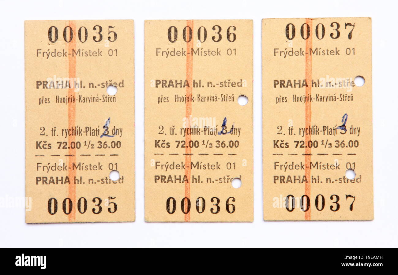 Retro Railway Tickets Stock Photo