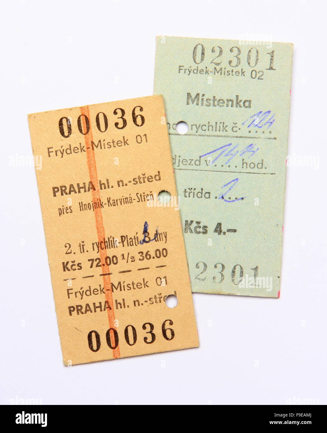 Retro Railway Tickets Stock Photo