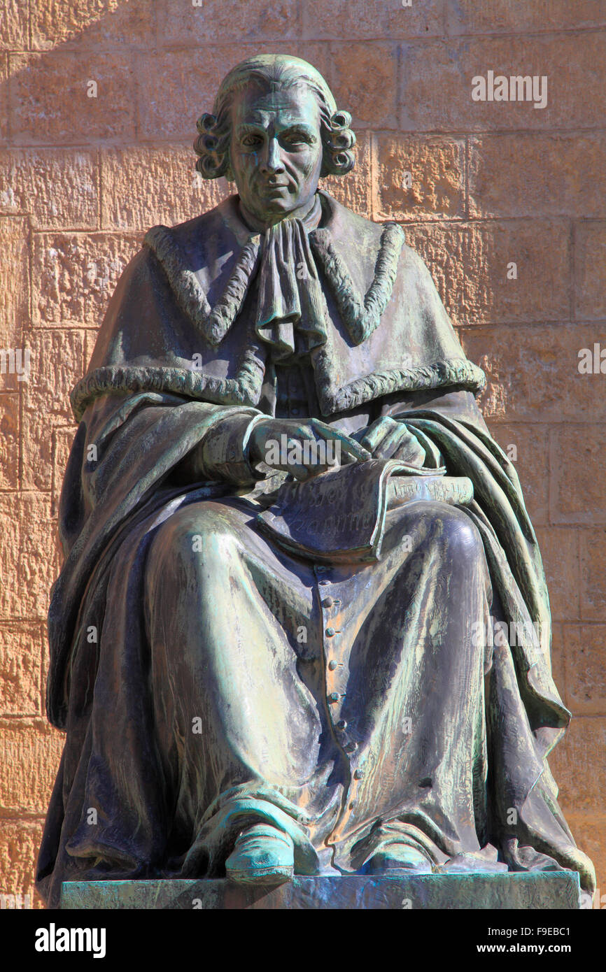 France, Languedoc-Roussillon, Montpellier, Paul Joseph Barthez statue, Stock Photo