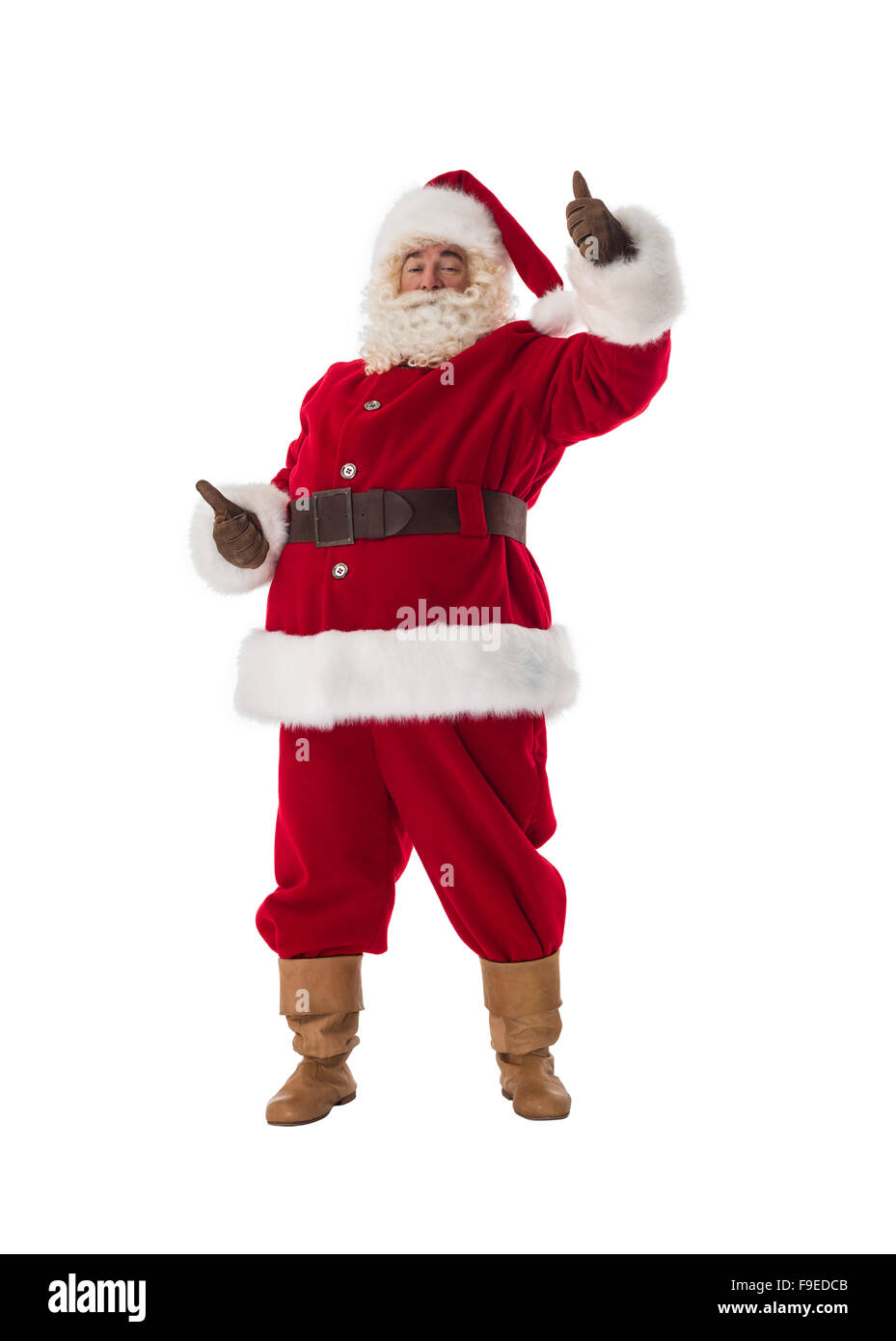 Santa Claus Portrait. Thumbs up and smiling Stock Photo - Alamy