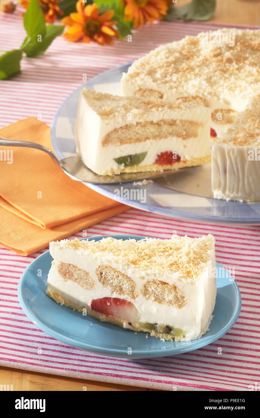 Coconut Ice Cream Cake Stock Photo Alamy