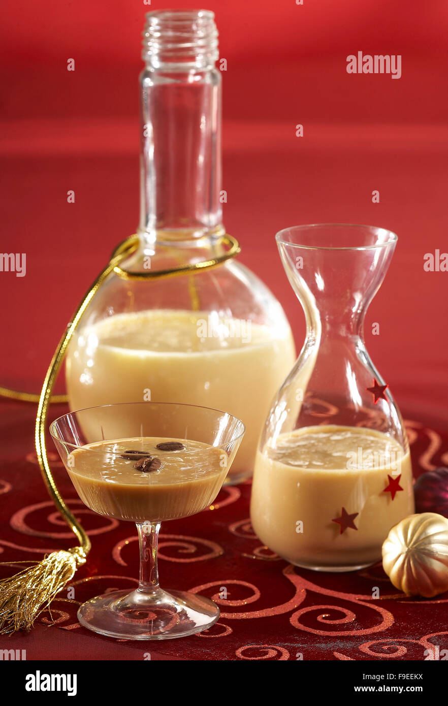 Homemade Eggnog and Coffee Liqueur Stock Photo Alamy