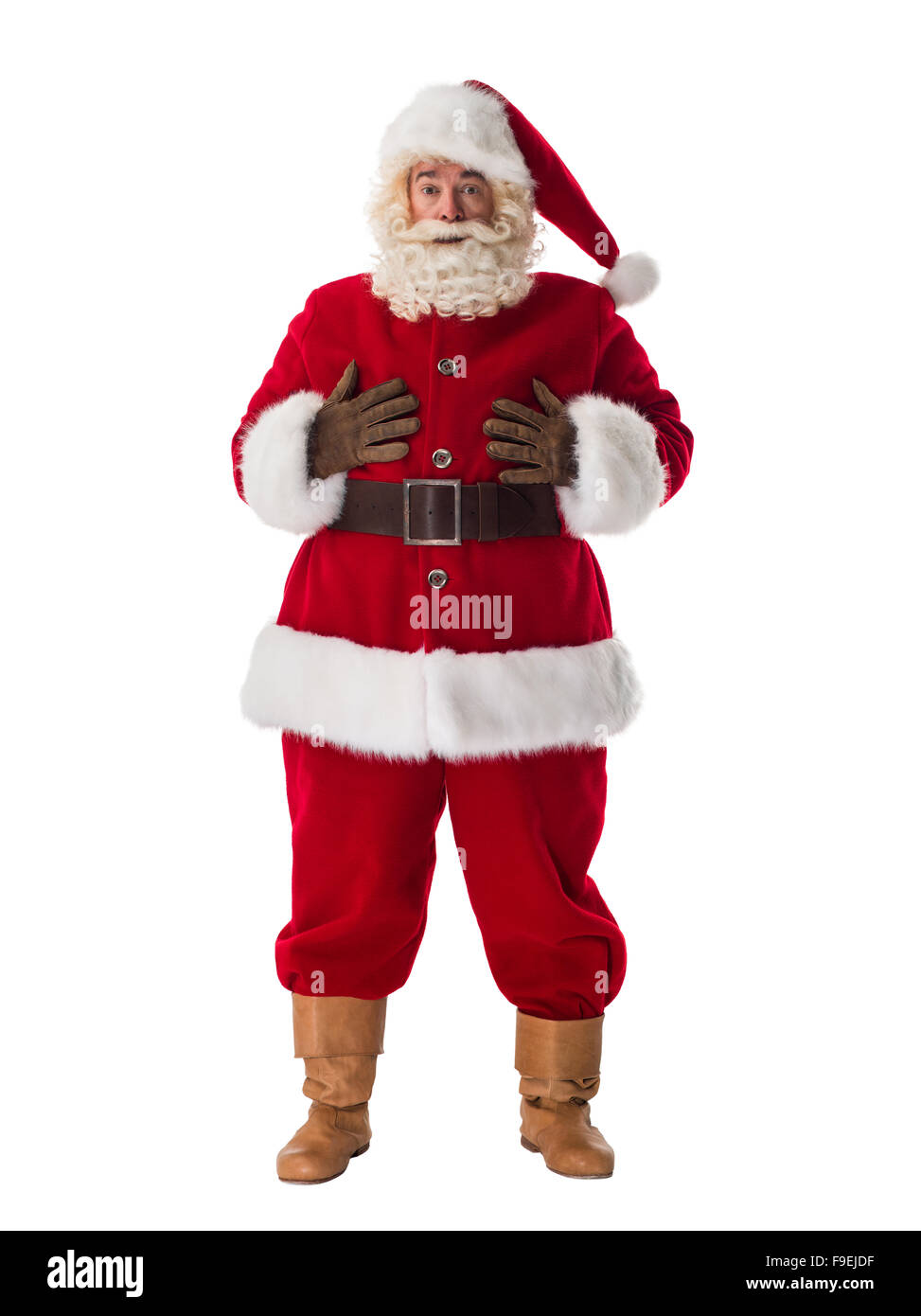 Santa Claus Portrait. Confused and hurry Stock Photo