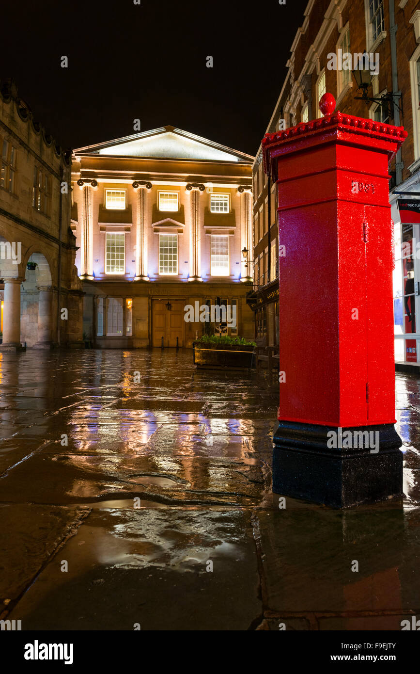 Shrewsbury Museum and Art Gallery on a rainy night, Shropshire, England, UK. Stock Photo