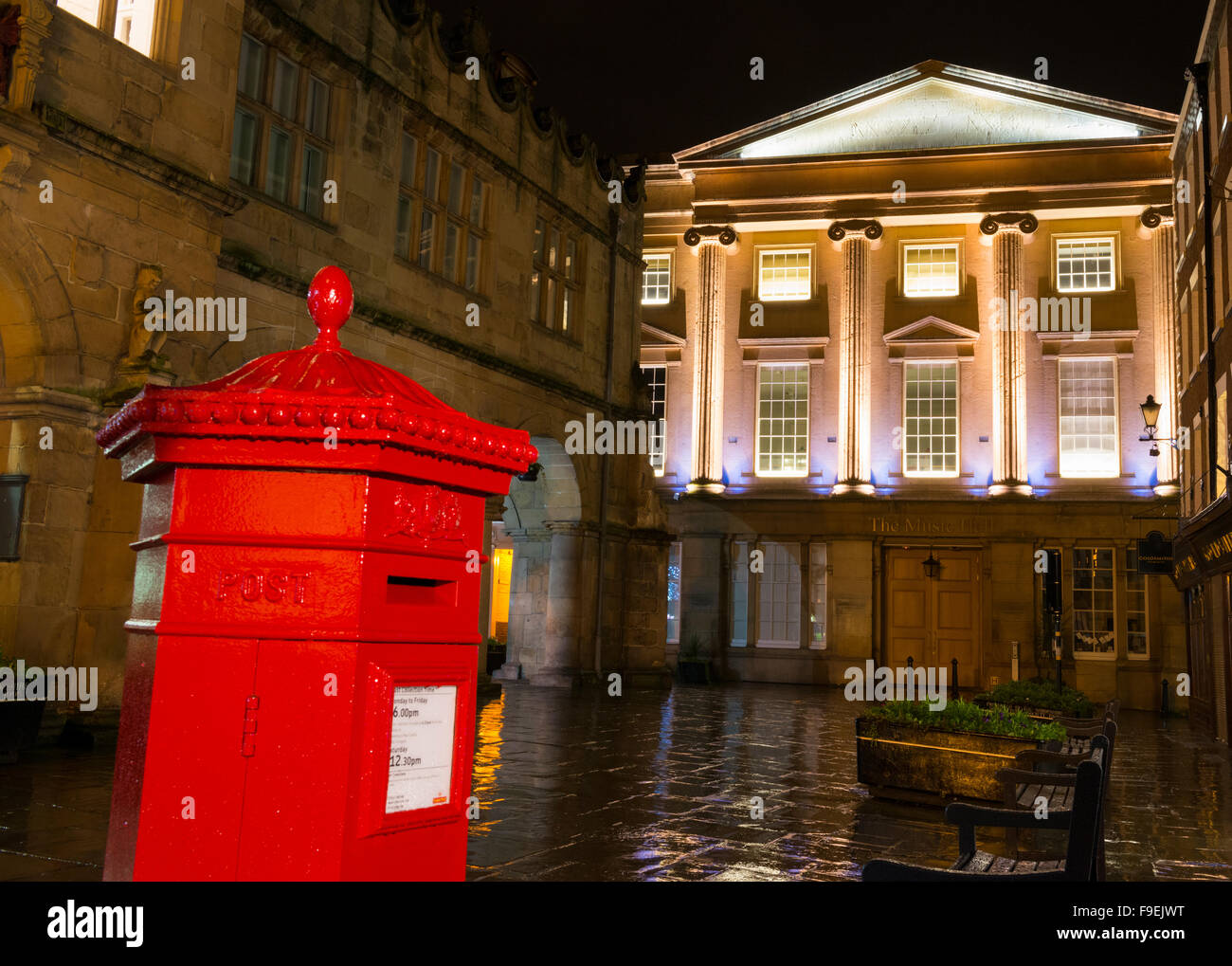 Shrewsbury Museum and Art Gallery on a rainy night, Shropshire, England, UK. Stock Photo