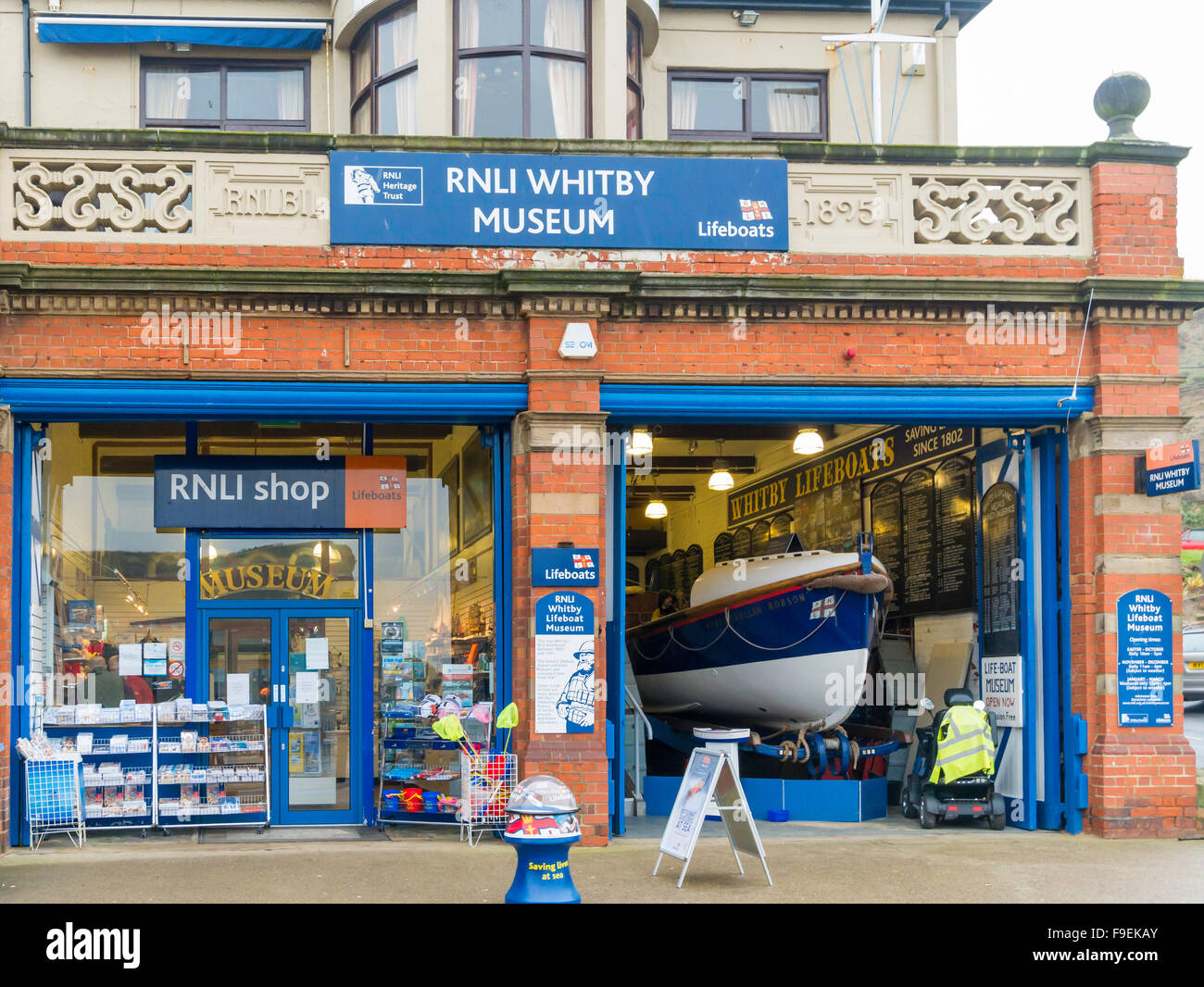 The old Whitby life boat station built 1895 now the RNLI lifeboat museum, Stock Photo