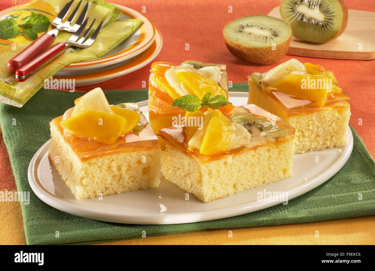 Diabetic Fruit Fancy Cakes Stock Photo Alamy