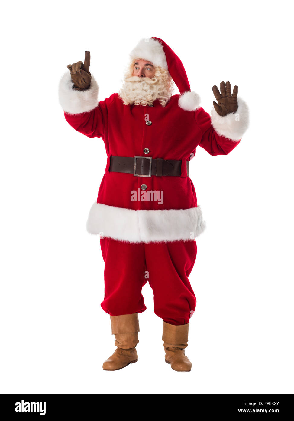 Santa Claus Portrait. Working with virtual interface. Blank template Stock Photo