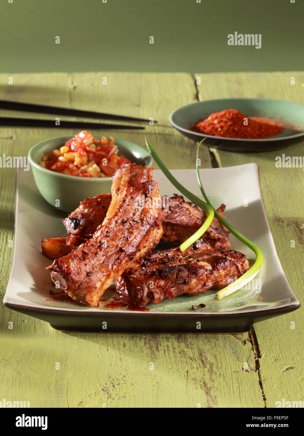 Asian Ribs with Pineapple Sauce Stock Photo Alamy