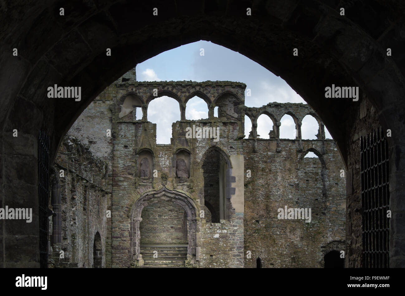 Ruins of St Davids Bishops Palace.  St. Davids in Pembrokeshire. Stock Photo