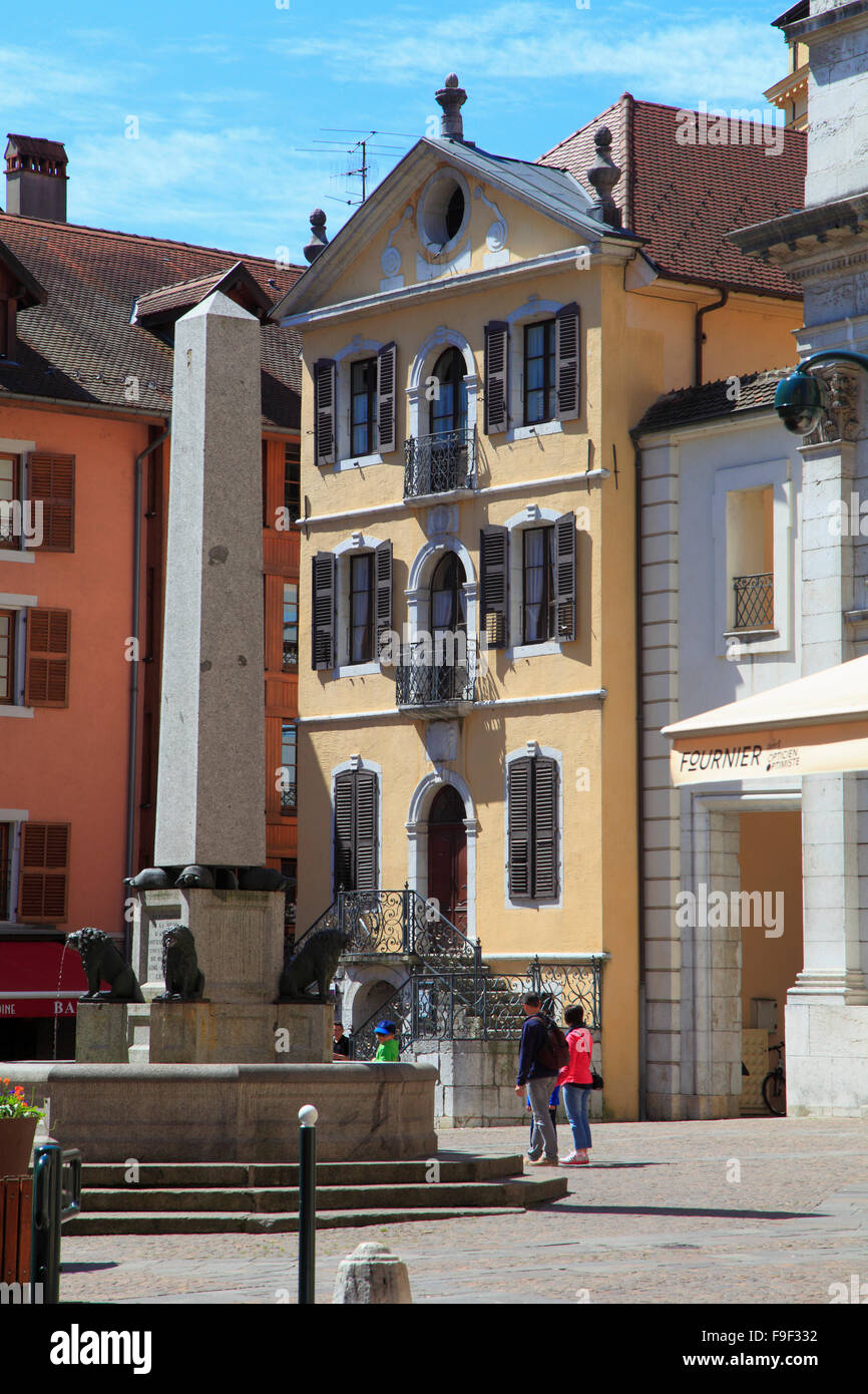 France Rhône-Alpes Annecy Place Notre-Dame, street scene, Stock Photo