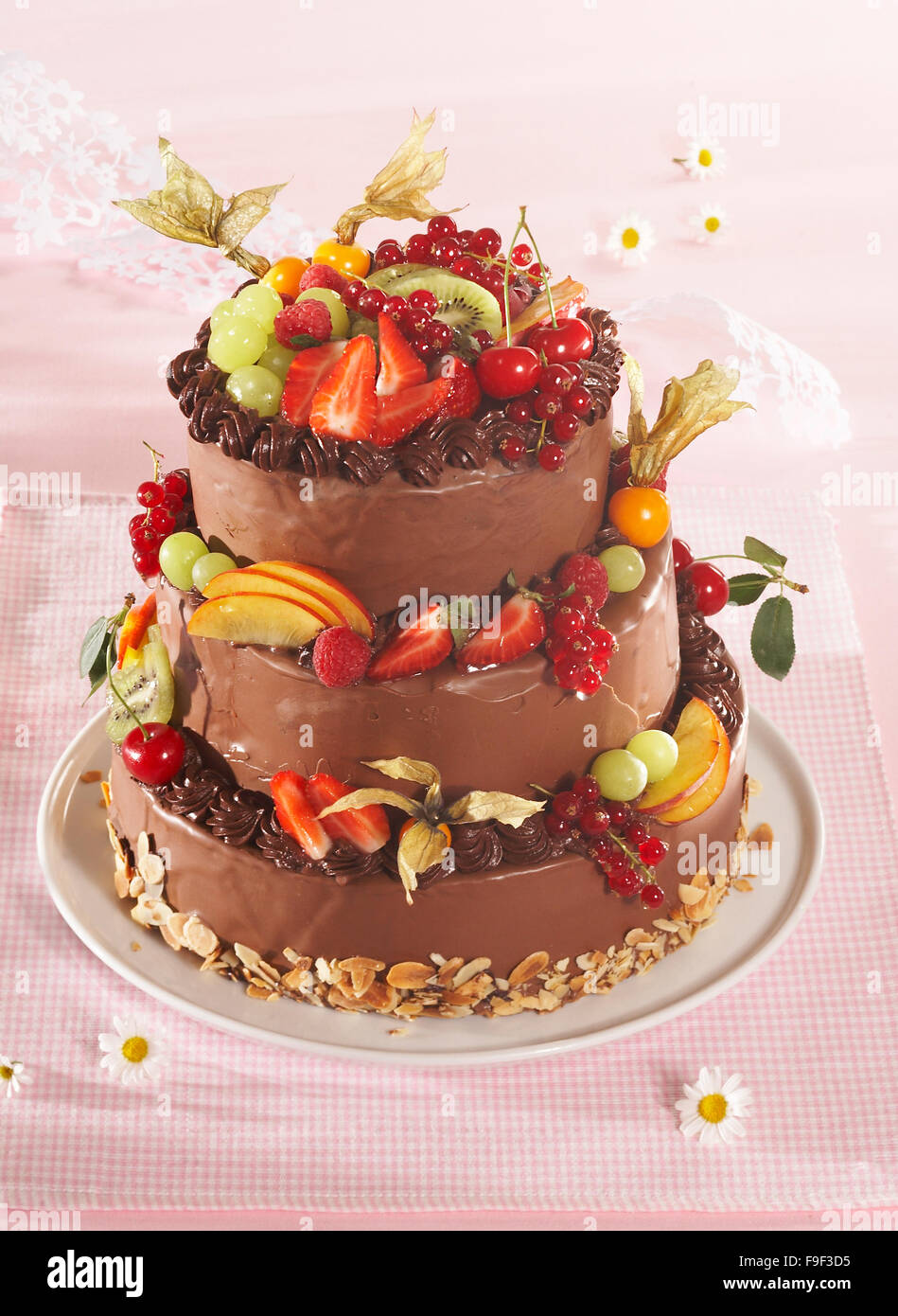 Cocoa Cake with Fruit (step by step Stock Photo - Alamy