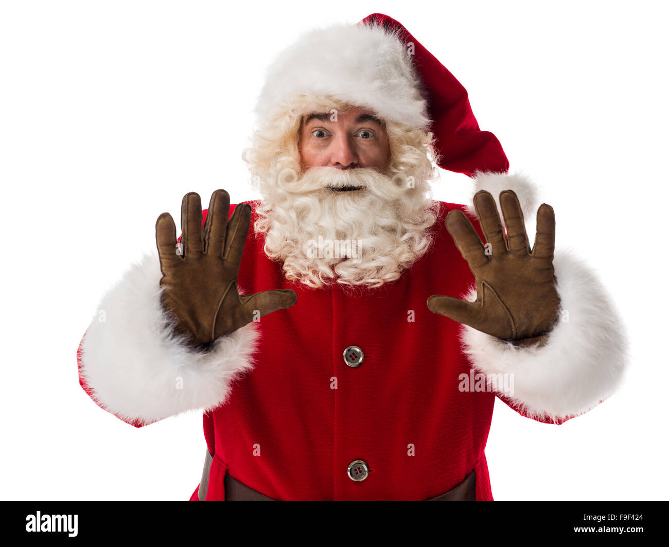 Santa Claus Portrait Isolated on White Background Stock Photo - Alamy