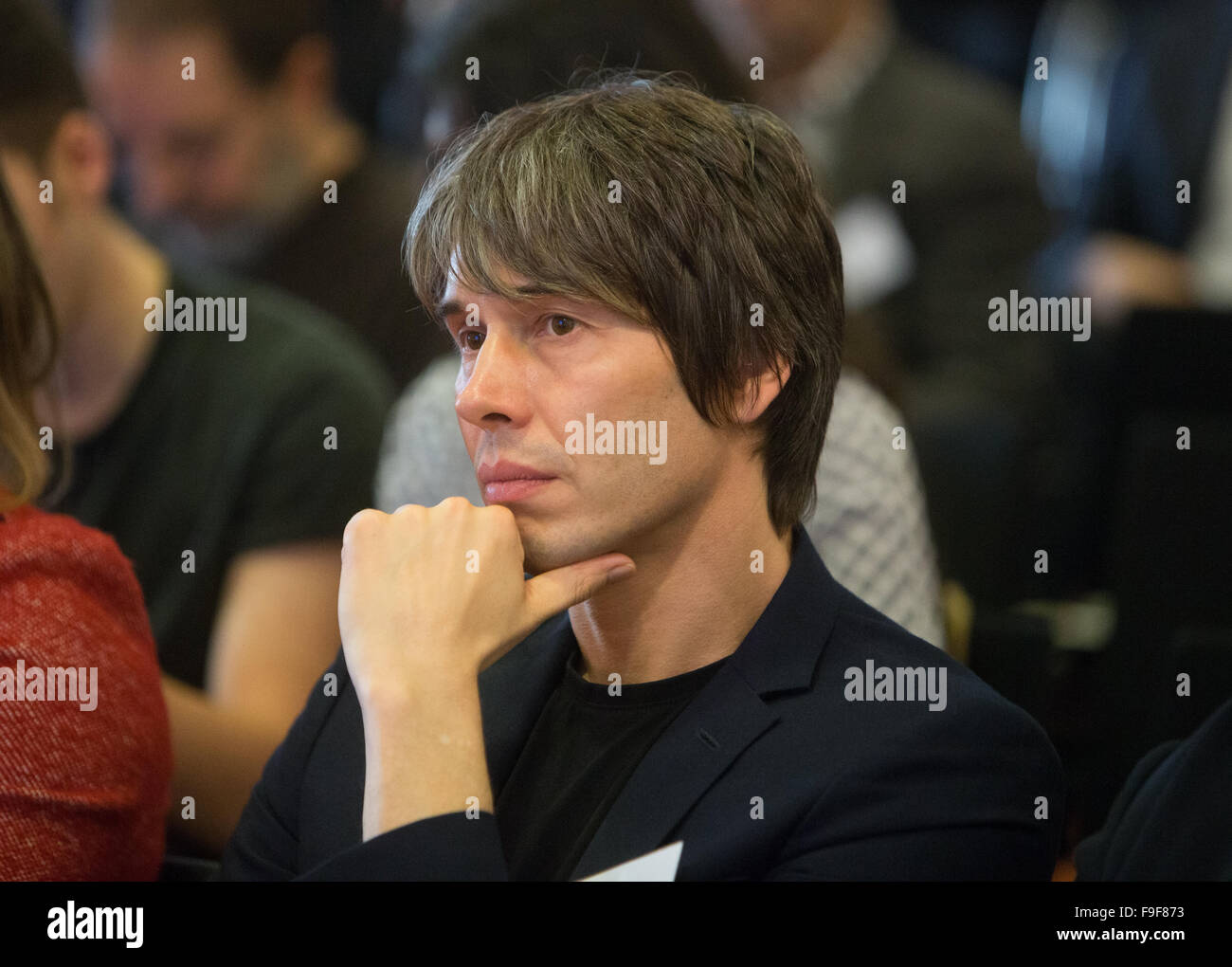 Professor Brian Cox attending the new 'Starmus' award announcement at The Royal Society in London, Britain, 16 December 2015. Stock Photo