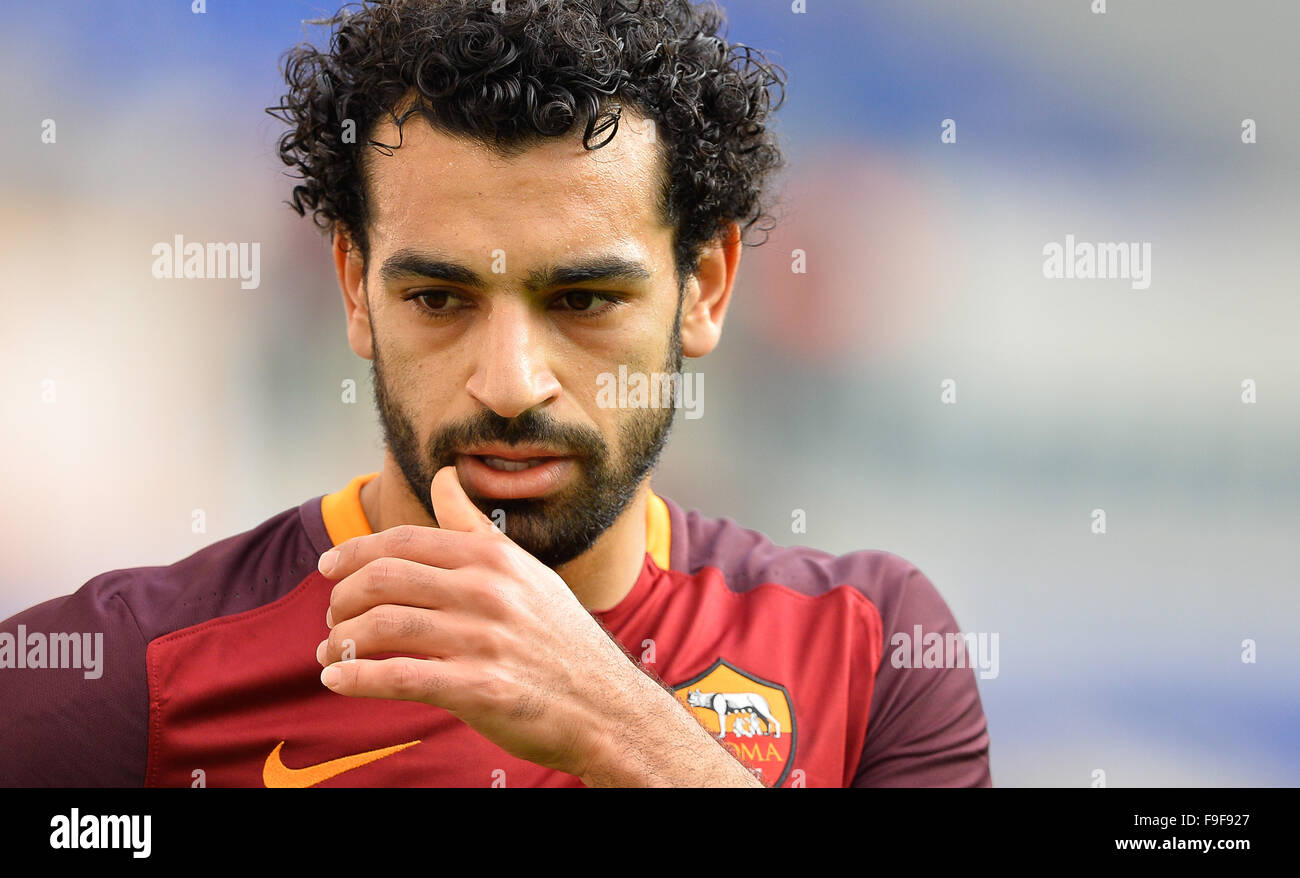 Rome, Italy. 16th Dec, 2015. Mohamed Salah during the Italian Cup football match A.S. Roma vs A.S. Spezia at the Olympic Stadium in Rome, on december 16, 2015. Credit:  Silvia Lore'/Alamy Live News Stock Photo