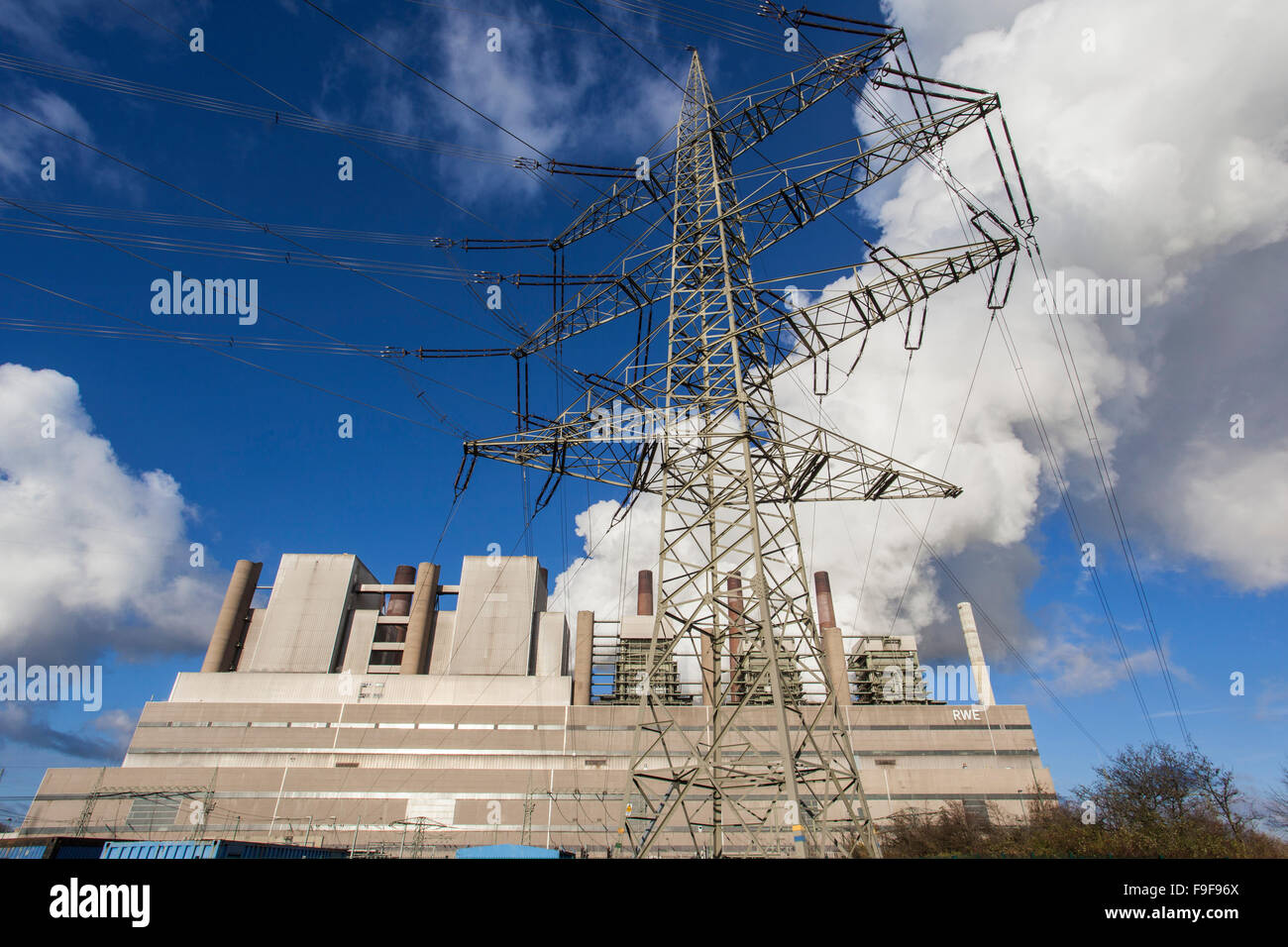 Brown coal power plant Stock Photo