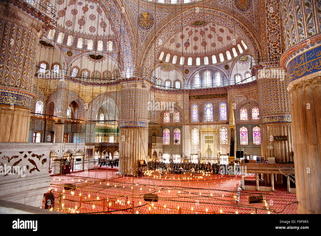 Sultanahmet Blue Mosque in Istanbul Turkey - interior Stock Photo - Alamy