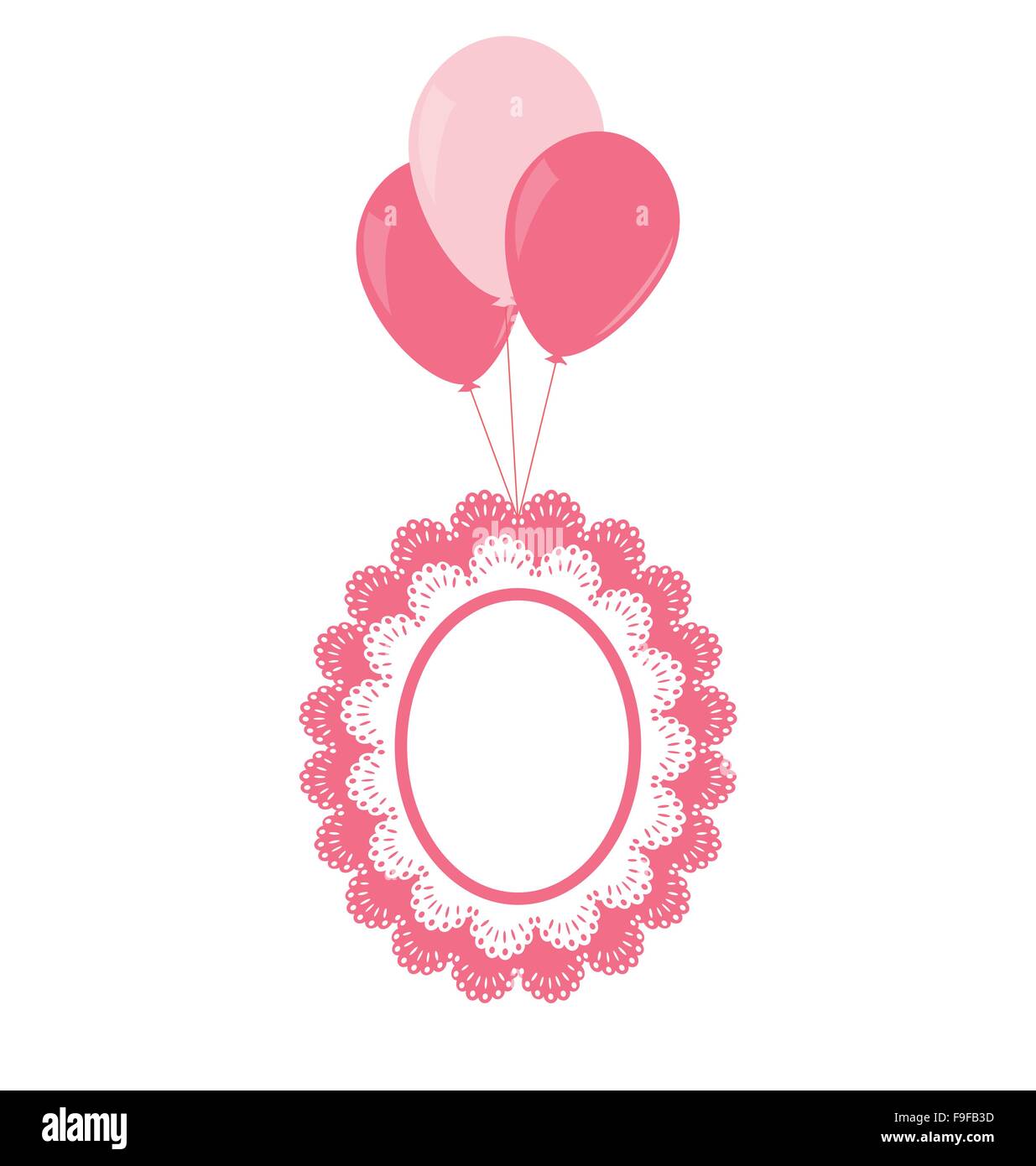 Lace baby frame on air balls Stock Vector