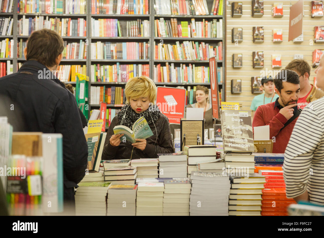 Inside the Strand Book store, New York City, USA Stock Photo