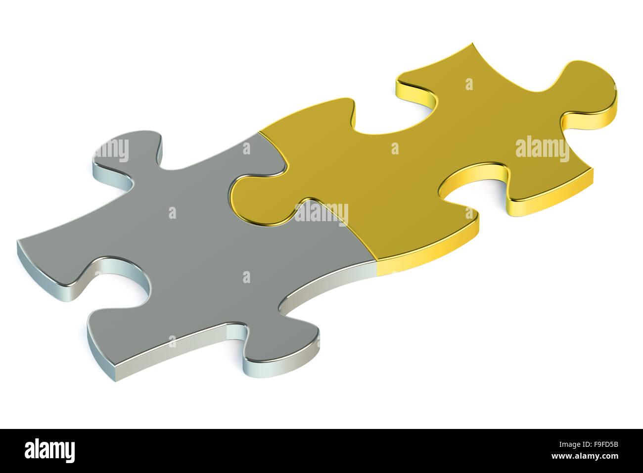 metallic puzzle isolated on white background Stock Photo - Alamy