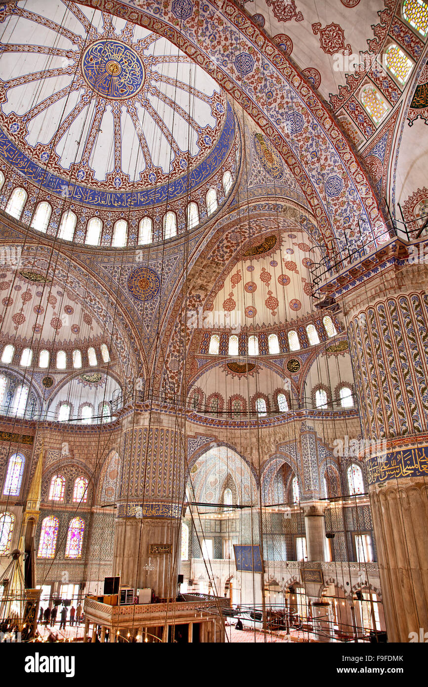 Sultanahmet Blue Mosque in Istanbul Turkey - interior Stock Photo - Alamy