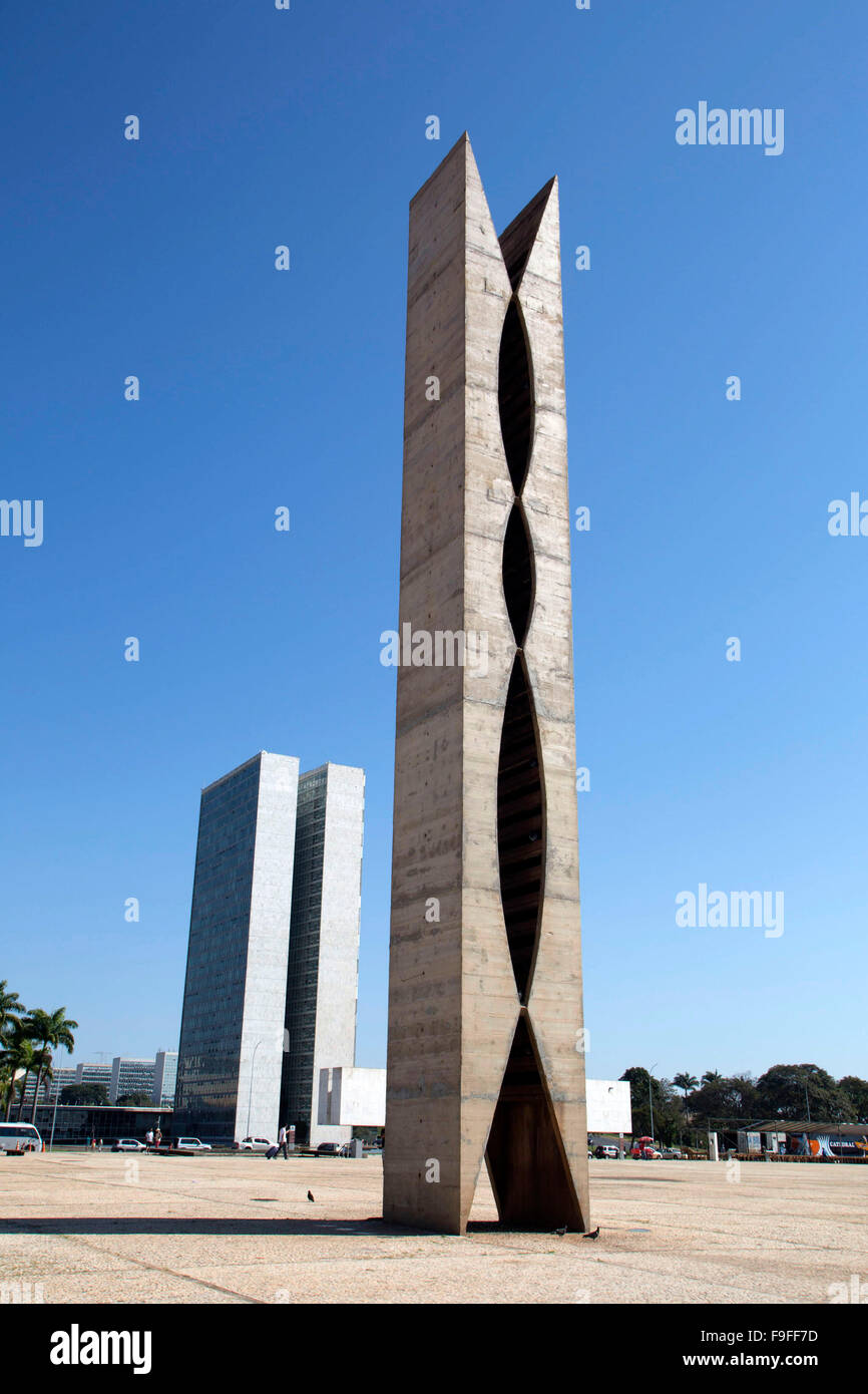 Brasilia, O Pombal, pigeonnier and giant clothespin Stock Photo - Alamy