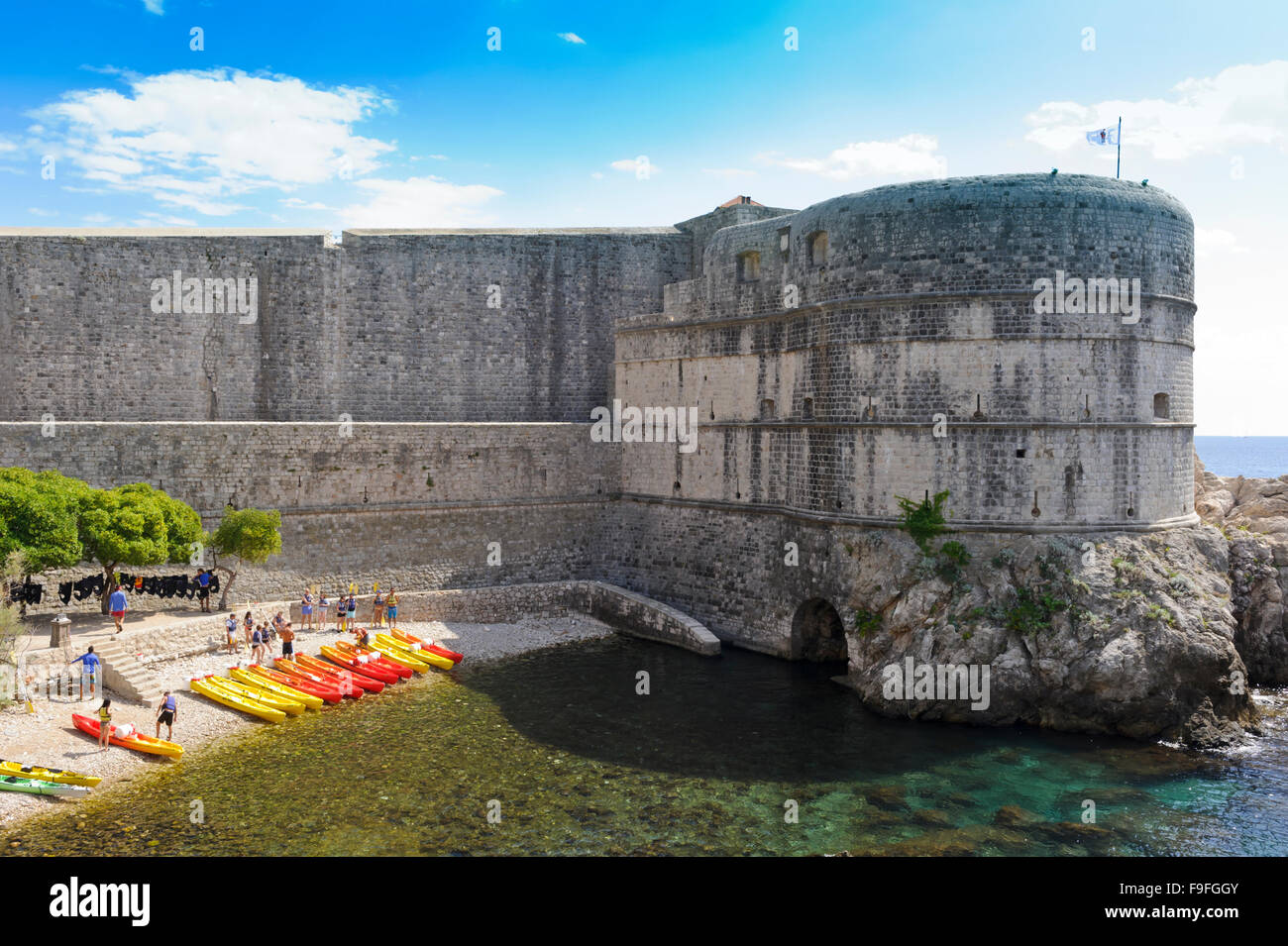 The old fortress stone wall, Dubrovnik, Croatia. Stock Photo