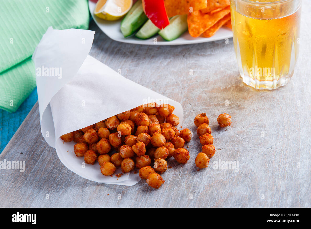 Roasted spicy chickpeas Stock Photo