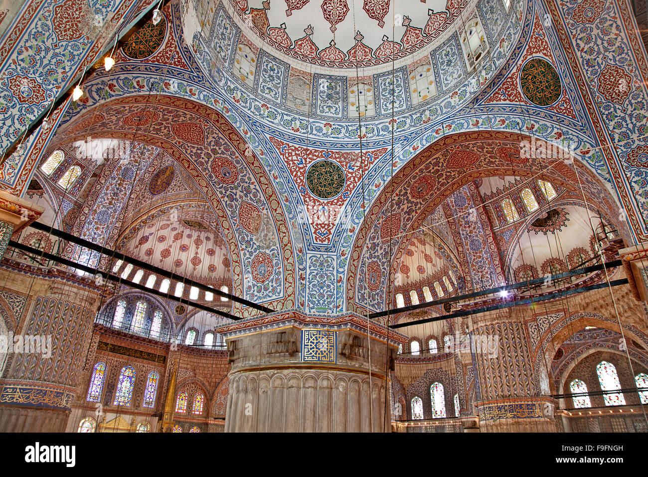 Sultanahmet Blue Mosque in Istanbul Turkey - interior Stock Photo - Alamy