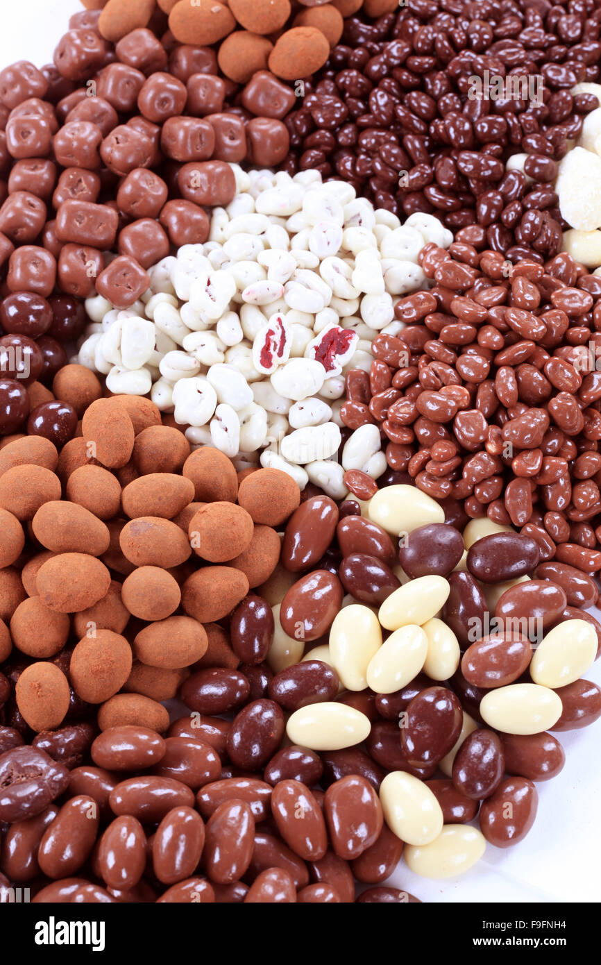 Chocolate covered nuts and fruit Stock Photo Alamy