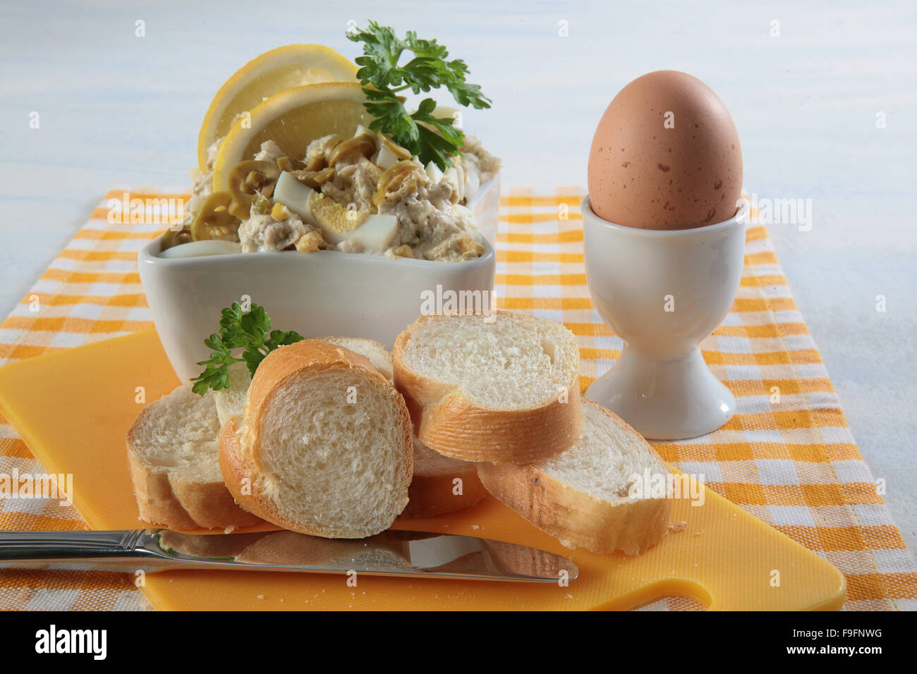 Tuna Spread with Hardboiled Eggs Stock Photo Alamy