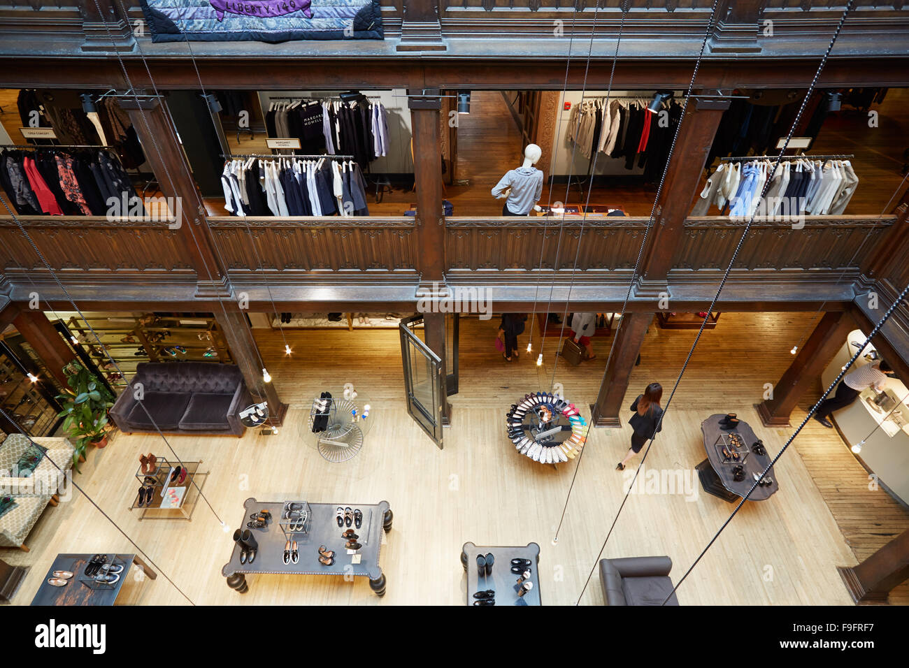 Liberty, luxury department store interior in Regent Street in London Stock Photo