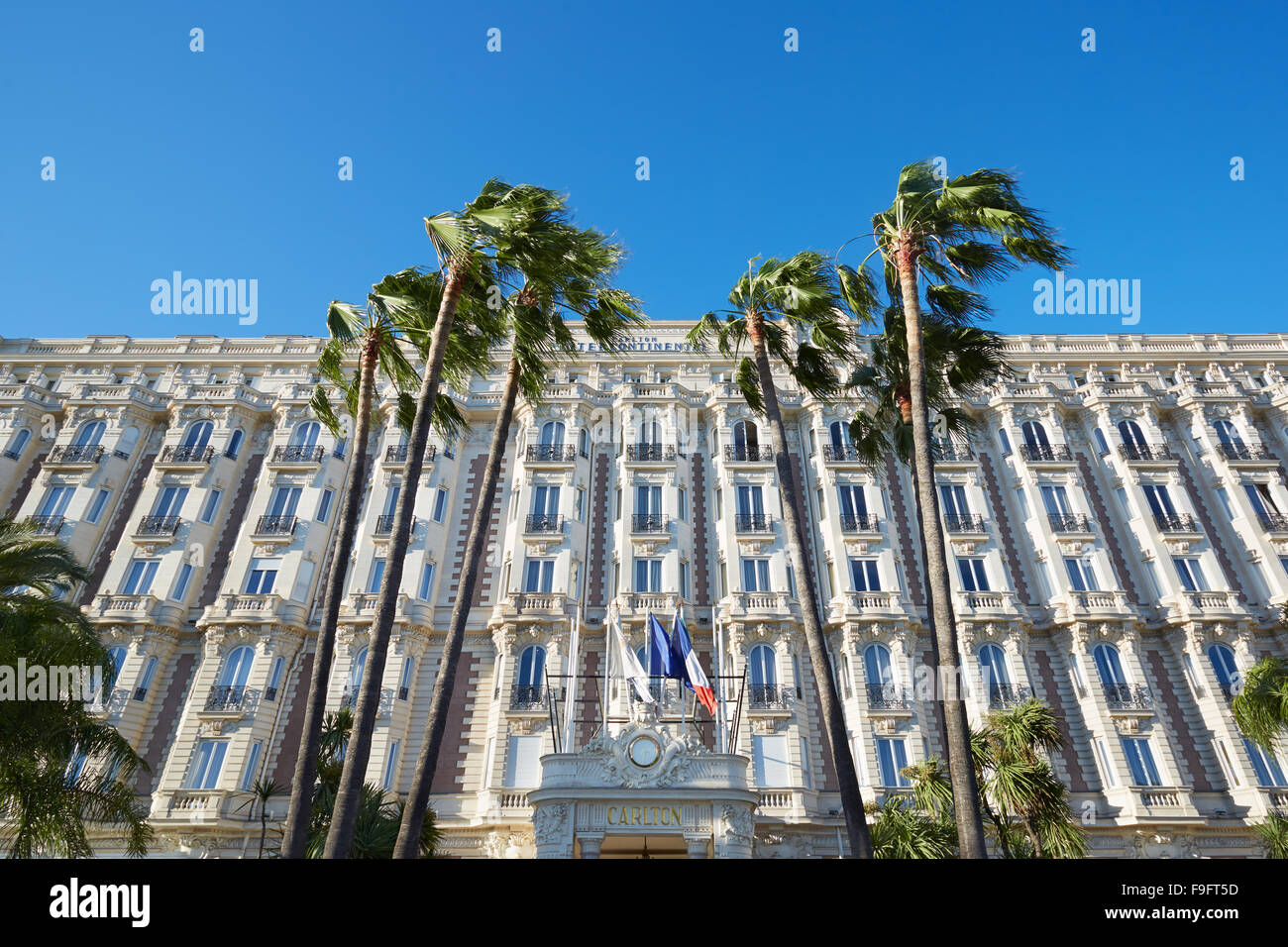 Luxury hotel InterContinental Carlton, located on the famous 'La Croisette' boulevard in Cannes, French Riviera Stock Photo