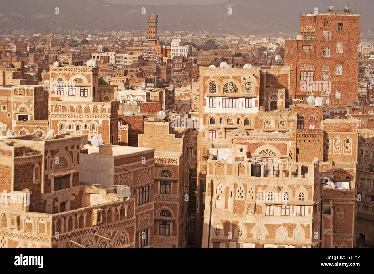 The Old City of Sana'a, the oldest continuously inhabited and populated city in the world, Yemen, Unesco world heritage site Stock Photo