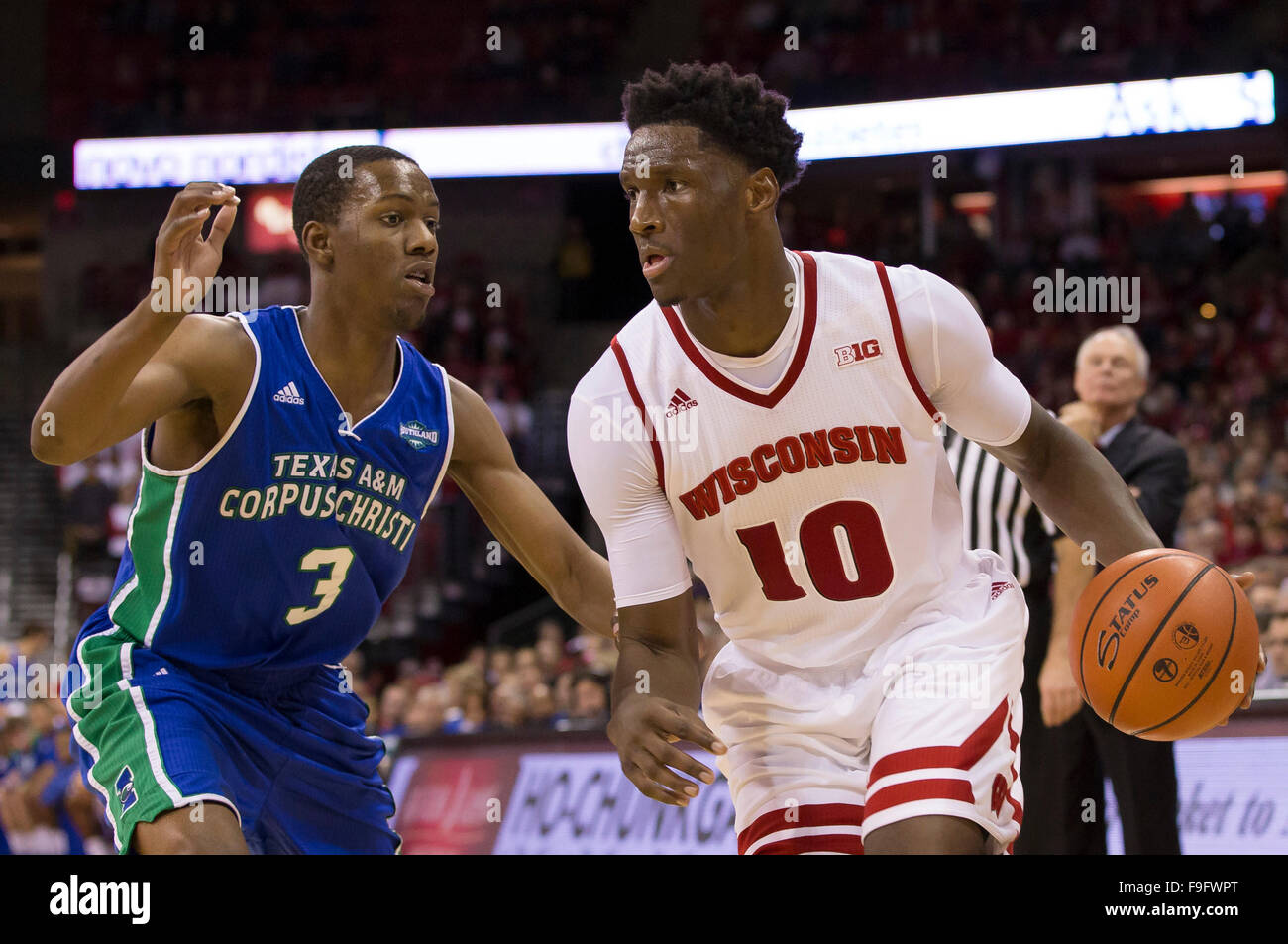 Madison, WI, USA. 15th Dec, 2015. Wisconsin Badgers forward Nigel Hayes ...