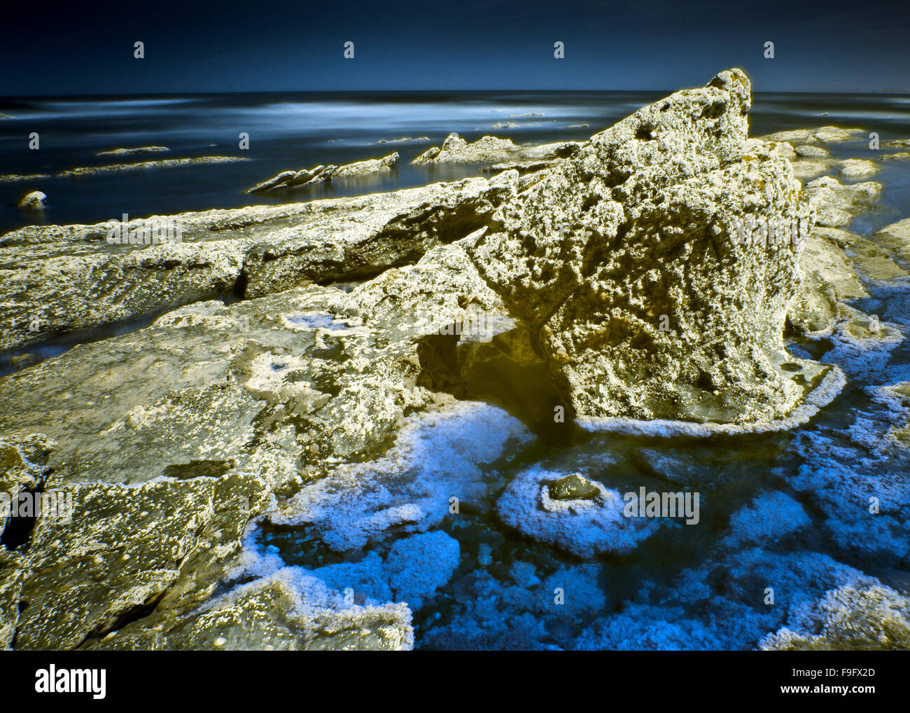 Landscape of rocks and water on the coast of Basque Country Stock Photo ...