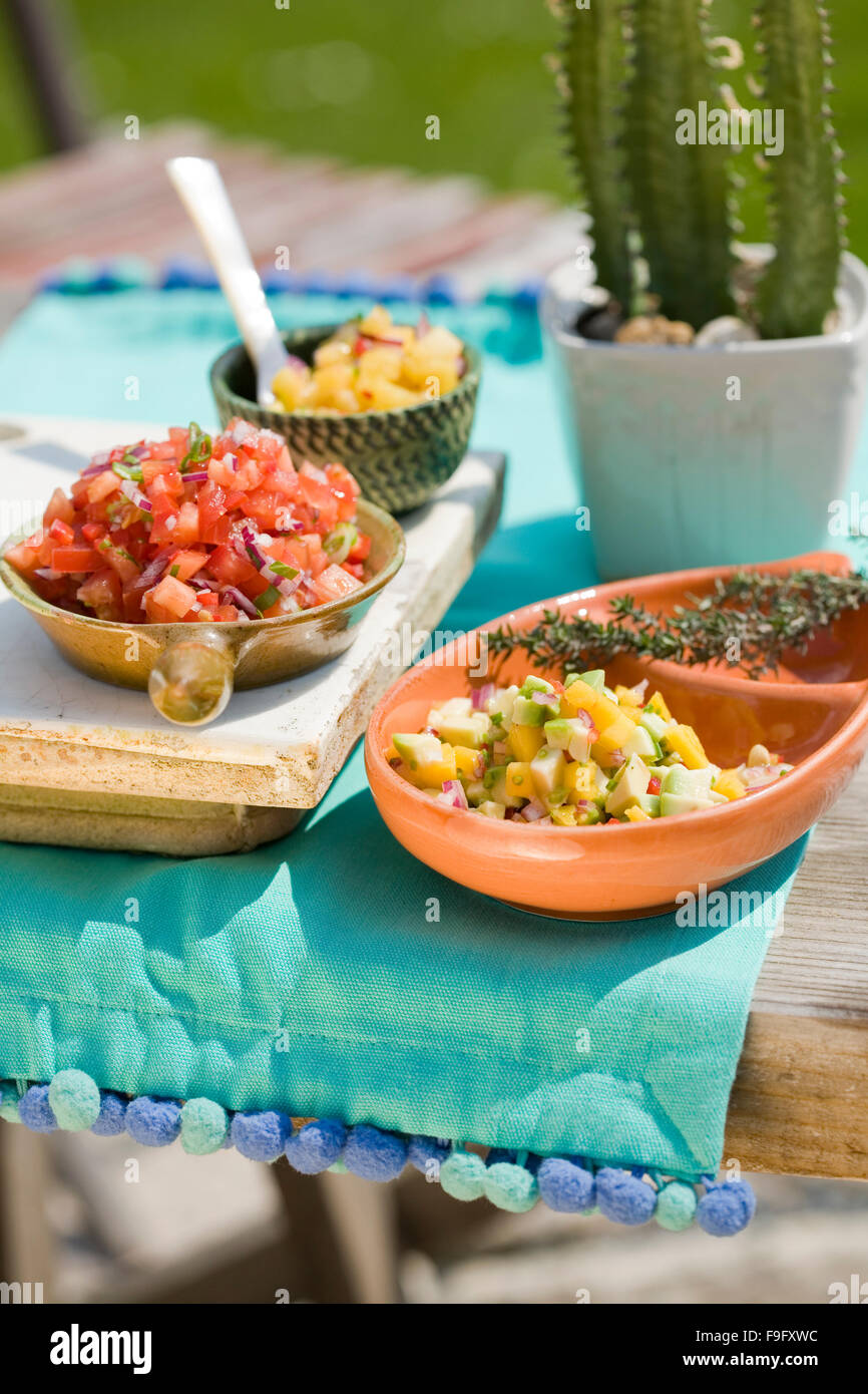 Pineapple, Avocado and Tomato Salsa Stock Photo Alamy