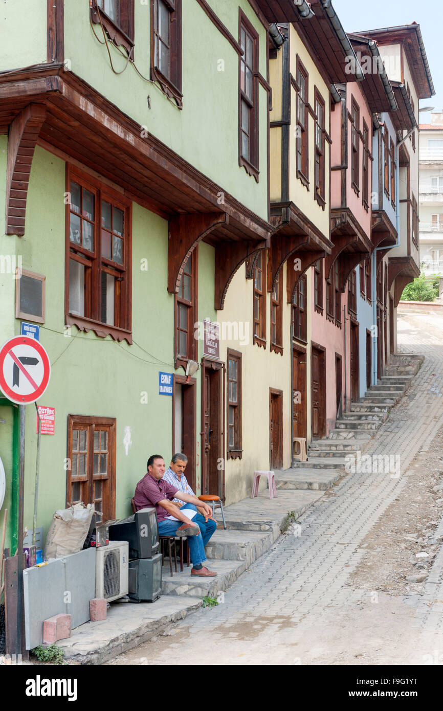 Türkei, westliche Schwarzmeerküste, Bartin, typische Altstadhäuser, sogenannte Konaks Stock Photo