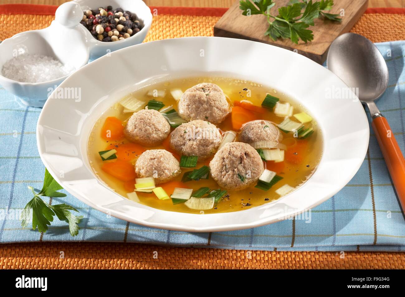 Beef Both with Liver Dumplings Stock Photo Alamy