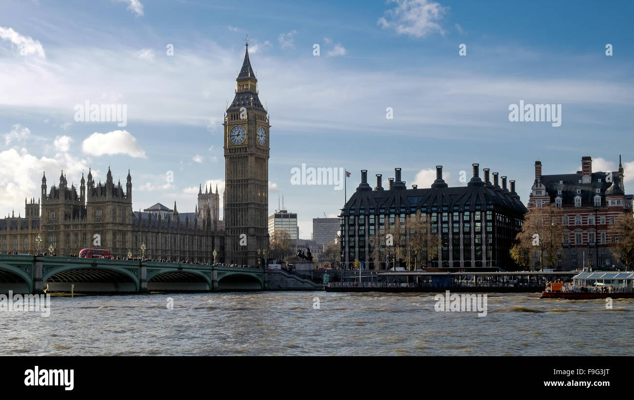 View of Big Ben and the Houses of Parliament Stock Photo