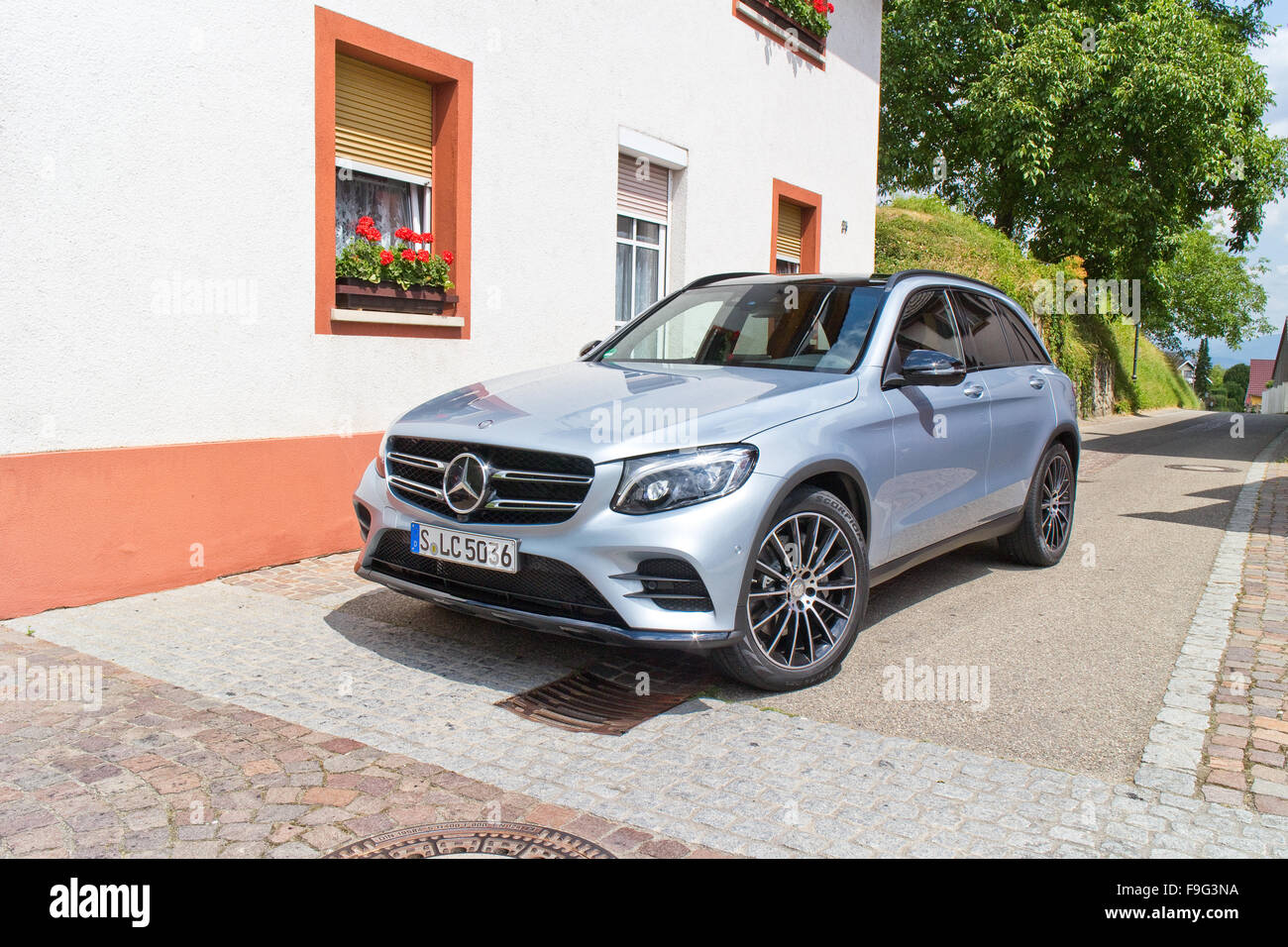 Basel Swiss July 15 15 Mercedes Benz All New Glc Suv 15 Test Stock Photo Alamy