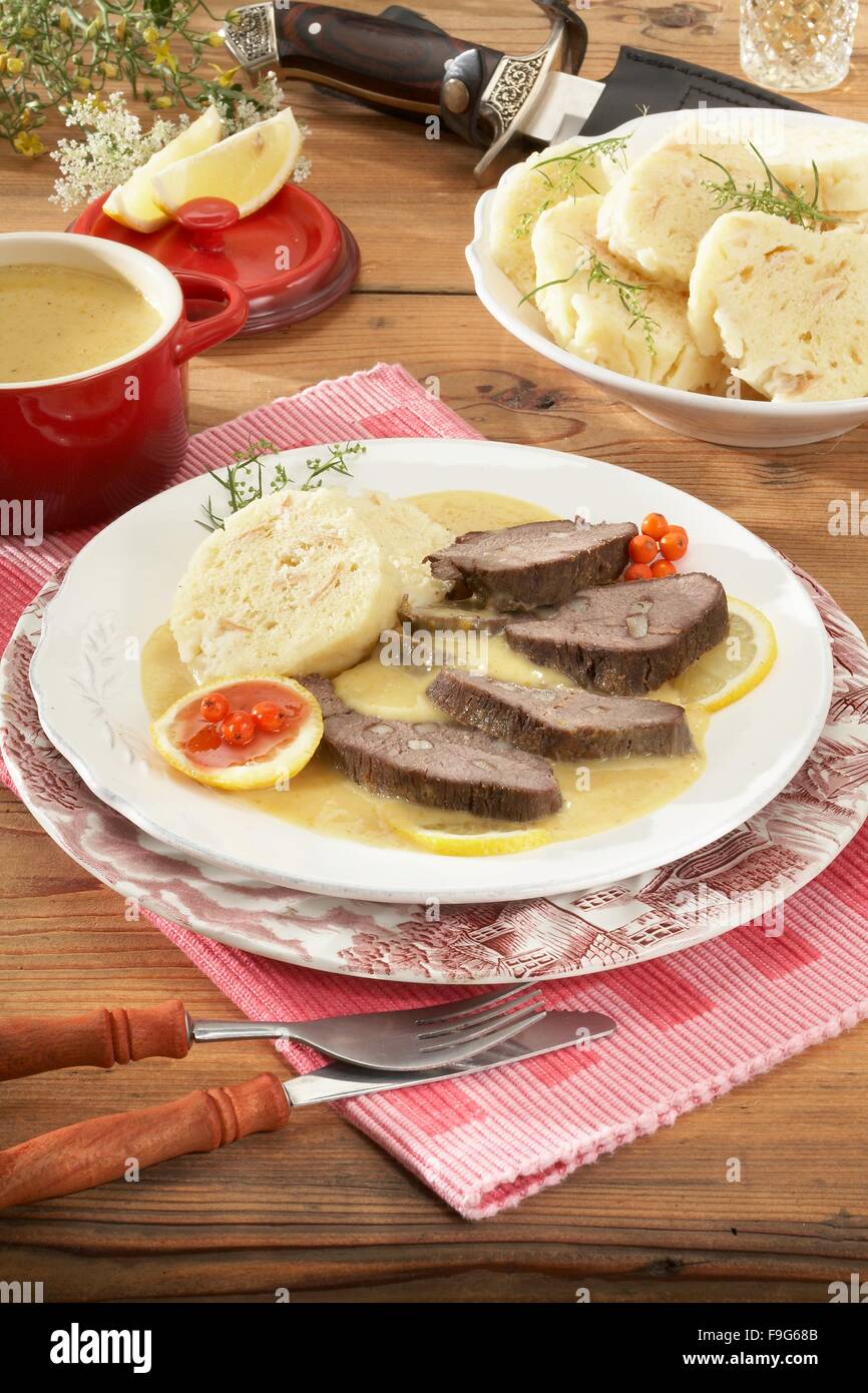 Venison Rump on Cream Stock Photo - Alamy