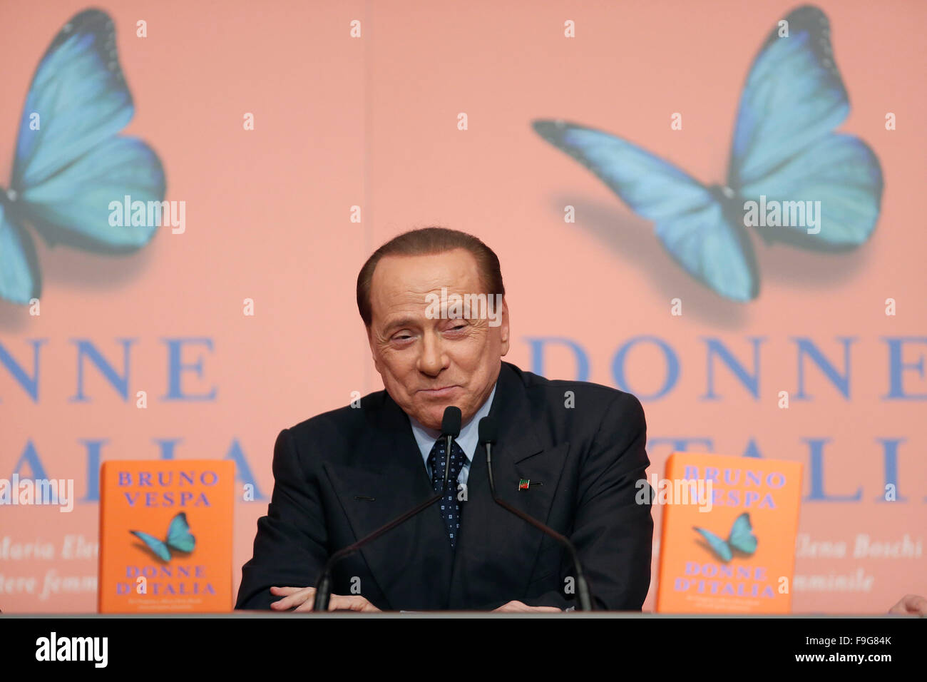 Rome, Italy. 16th December, 2015. Silvio Berlusconi Rome 16th December 2015. Presentation of the book 'Women of Italy'. Credit:  Samantha Zucchi/Insidefoto/Alamy Live News Stock Photo