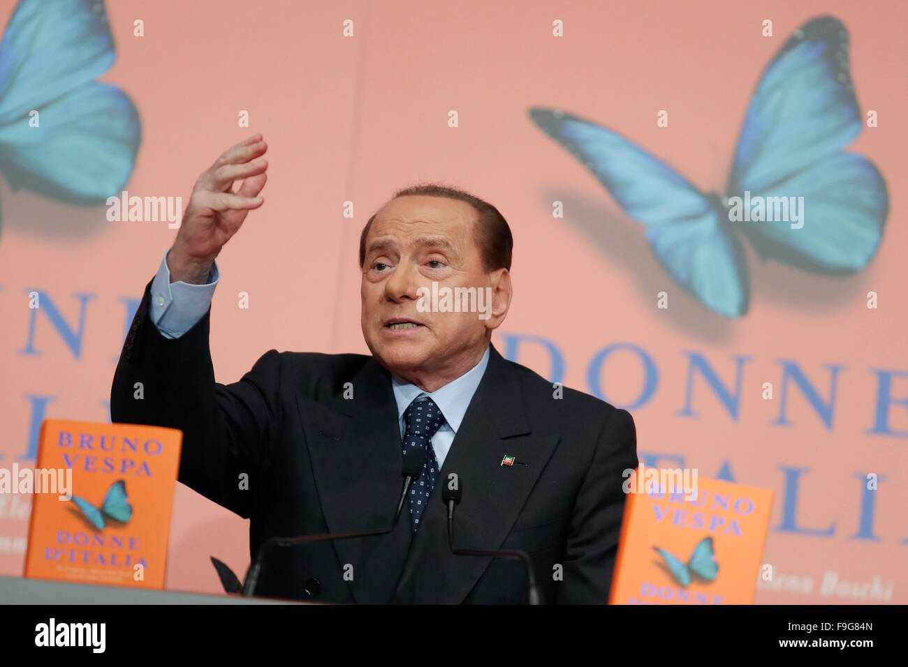 Rome, Italy. 16th December, 2015. Silvio Berlusconi Rome 16th December 2015. Presentation of the book 'Women of Italy'. Credit:  Samantha Zucchi/Insidefoto/Alamy Live News Stock Photo