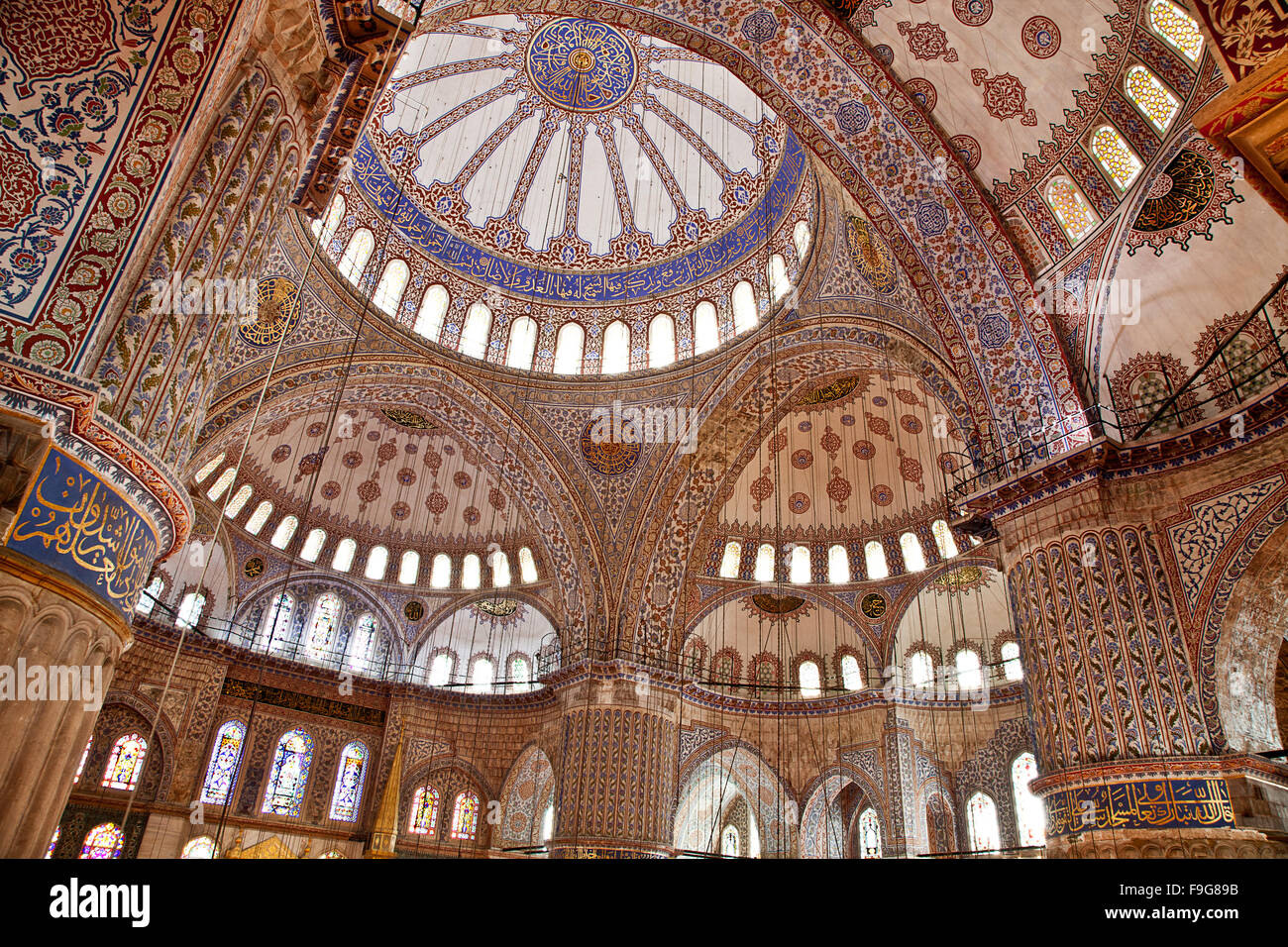 Sultanahmet Blue Mosque in Istanbul Turkey - interior Stock Photo - Alamy