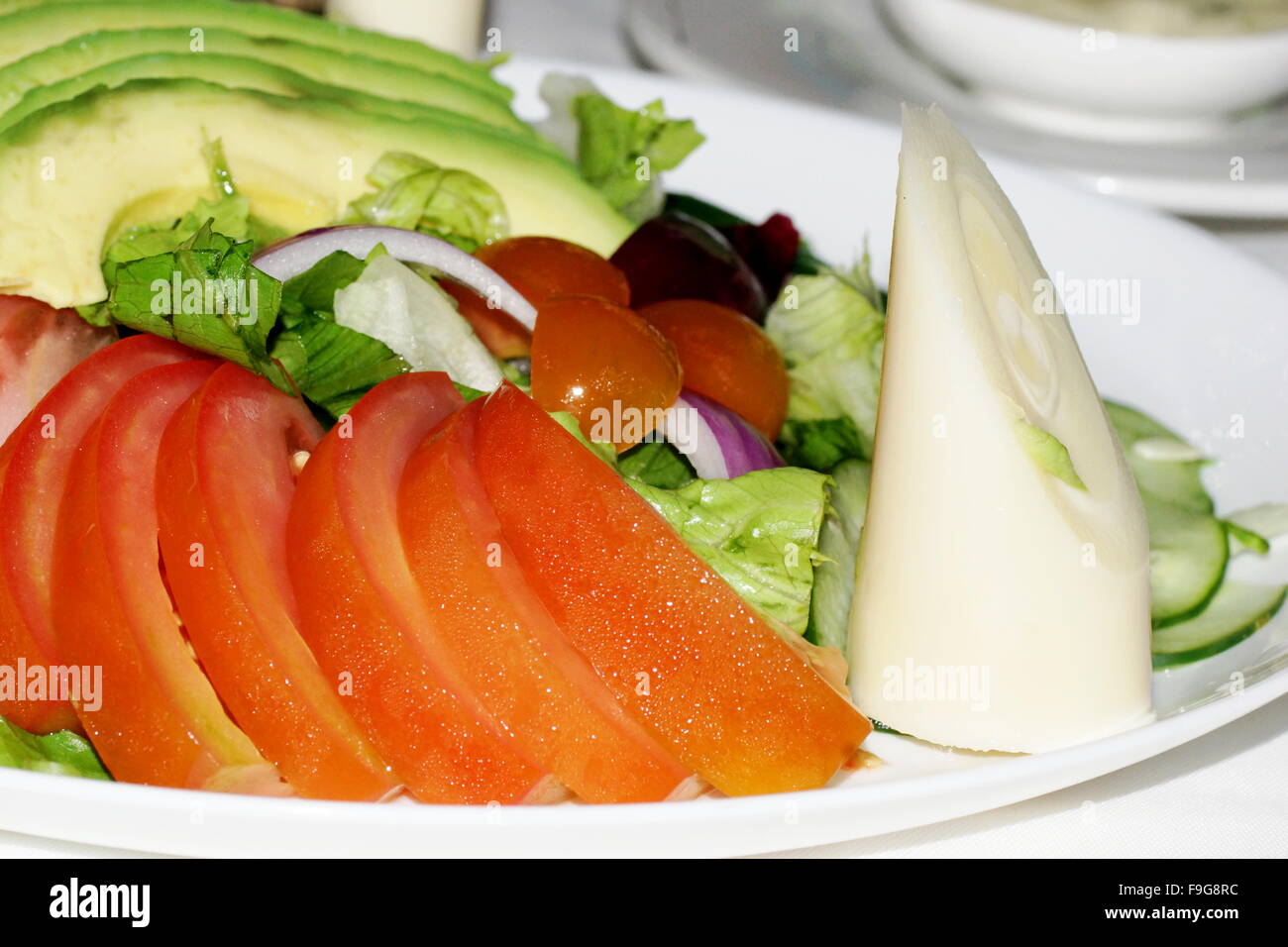 Costa Rican cuisine. Salad with palm hearts closeup Stock Photo Alamy